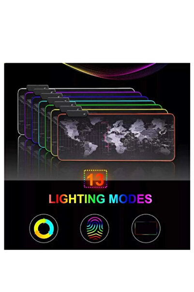 ATAsoft ELEKTRONİK Since 2021 Rgb Dünya Harita Desenli Mouse Pad Led Işıklı Su Geçirmez  Gaming Mousepad