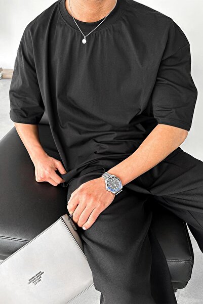 HAFKAGİYİM ΜΑΥΡΟ Cozy Basic Oversize T-Shirt