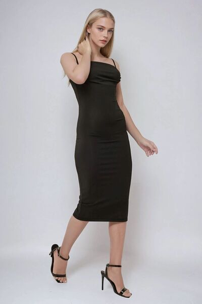 Hiccup Degaje Yaka Bodycon Midi Elbise