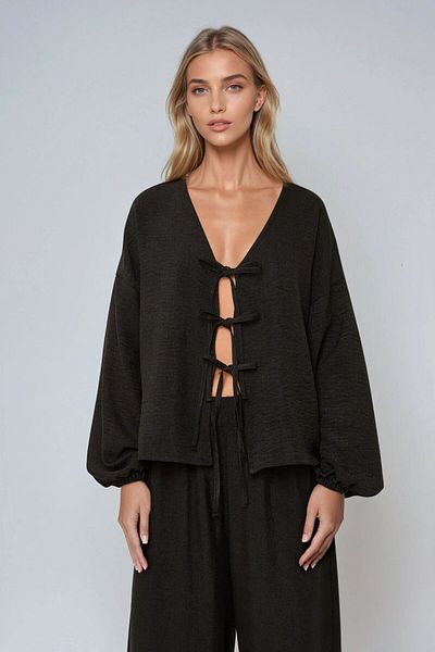 Hiccup Relaxed Fit Bow Tie Detailed Top