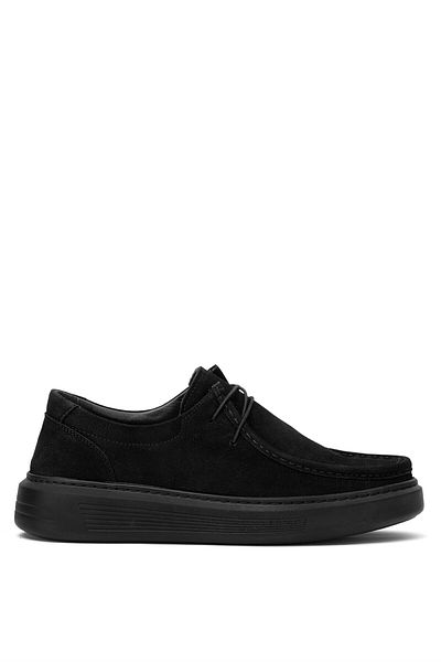 Ayakkabı Fuarı Elit SLGLD617N - Ανδρικά μαύρα παπούτσια casual από γνήσιο δέρμα