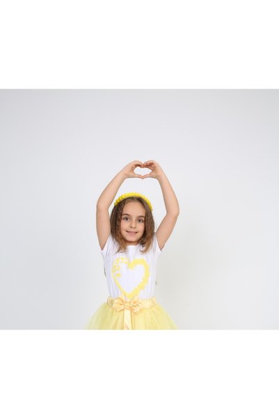 Dıgıl Kids Yellow Heart Girl T-Shirt April 23 October 29 November 10 May Show...