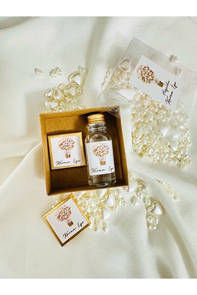 VELSIA YENİDOĞAN BEBEK HEDİYESİ ÇİKOLATA KUTUSU 15 AD(ETİKETLİ CAM ŞİŞE KOLON...