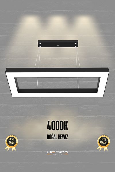 Hegza Lighting Black Case and White Light Modern Led Chandelier - Living Room, Kitchen, Living Bedroom, Pendant Lamp