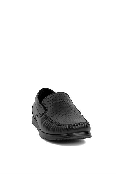 Ayakkabı Fuarı Elit 25YNbl1050C - Ανδρικά μαύρα παπούτσια casual από γνήσιο δέρμα