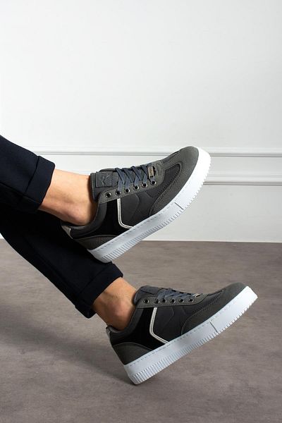 L.A Polo Suede Detailed Thick Sole Smoked Men's Sneakers