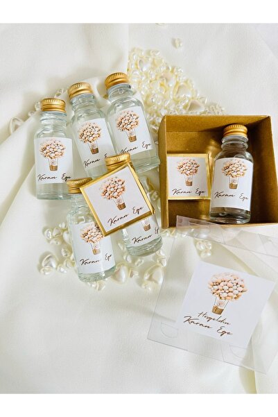 VELSIA YENİDOĞAN BEBEK HEDİYESİ ÇİKOLATA KUTUSU 15 AD(ETİKETLİ CAM ŞİŞE KOLON...