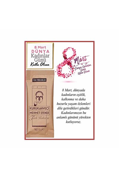 Hediyegönder 8 Mart Dünya Kadınlar Günü Çikolatalı Ve Kahveli 10 ADET Kart He...