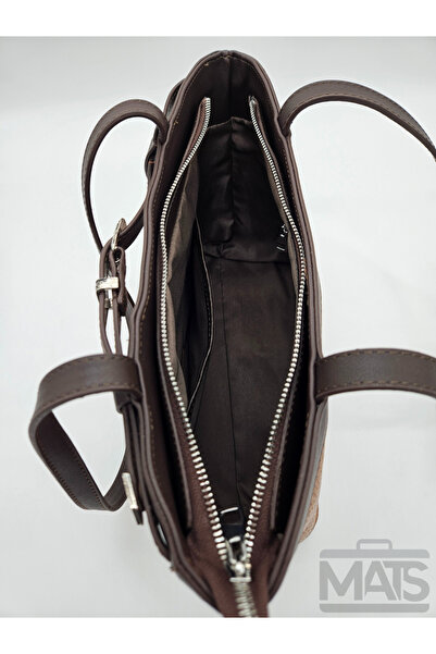 DSN Кемер Детальна сумочка з темно-коричневої норки на руці та плечі