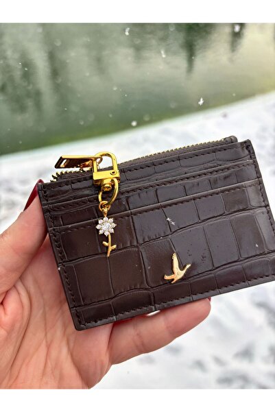 PEONY peonyofficiall Klipsli Çiçek Altın Kaplama Zirkon Taş Detaylı Cüzdan Süsü Charm Çanta Süsü Anahtarlık