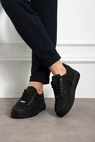 L.A Polo Thick Sole Black Men's Sneakers