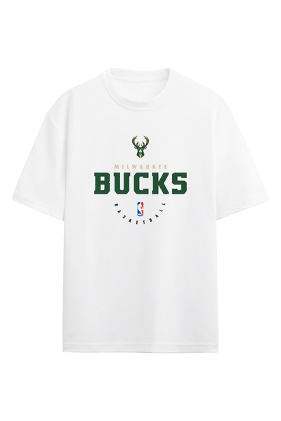BA Sportswear تي شيرت ميلووكي لكرة السلة باللون الأبيض مقاس كبير