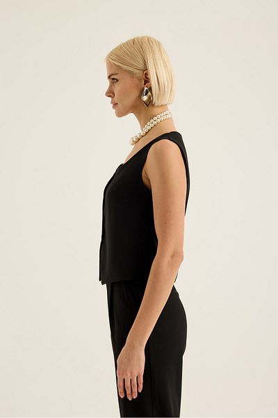 SEVİLEN Square Collar Buttoned Vest
