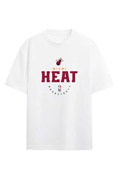 BA Sportswear تي شيرت ميامي لكرة السلة باللون الأبيض مقاس كبير