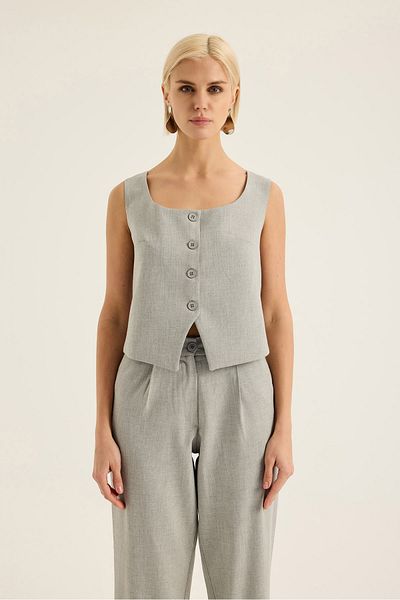 SEVİLEN Square Collar Buttoned Vest