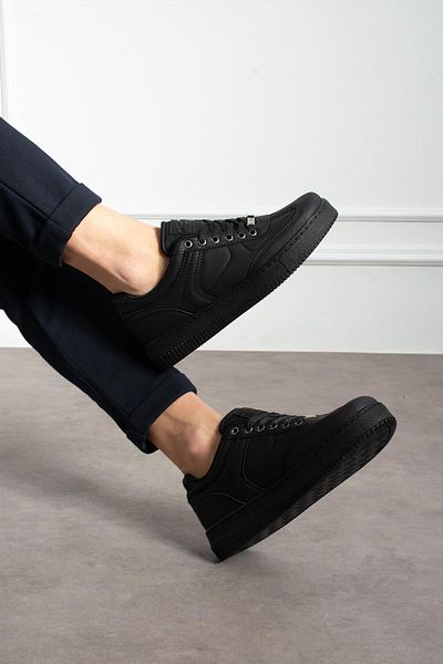 L.A Polo Thick Sole Black Men's Sneakers