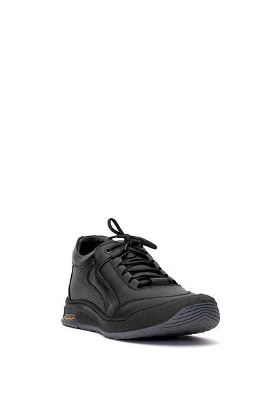 Ayakkabı Fuarı Elit 25YNbl4029C - Ανδρικά μαύρα παπούτσια casual από γνήσιο δέρμα