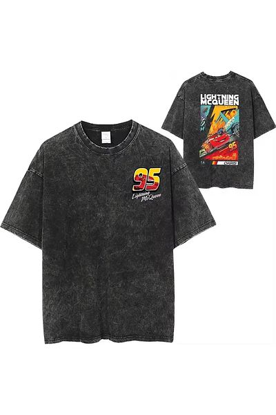 Gofeel Πλενόμενο μπλουζάκι McQueen με στάμπα Unisex Oversize