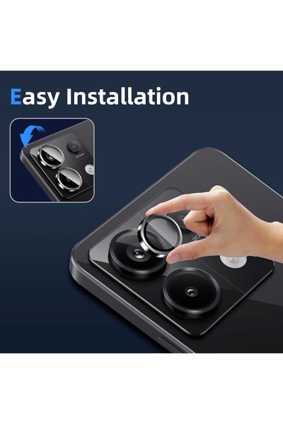 m.tk moveteck Xiaomi Redmi Note 13 Pro 5g Compatible Camera Protection Lens Protector Tempered Glass Lens with Application Apparatus