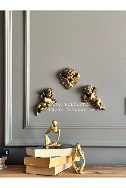 Wall Angel 3-Piece Trinket Set Gold /Accessory/Home/Office/Decor/Wall Decoration/Combination