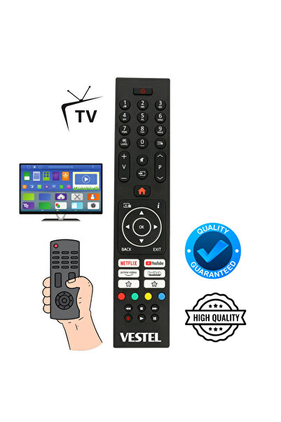 MUKE Vestel Youtube Netflix Tuşlu-Smart TV Kumanda TV’nizi Kontrol Edin, Keyf...