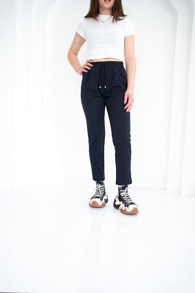 ADEL MODA Elastic Waist Crepe Trousers