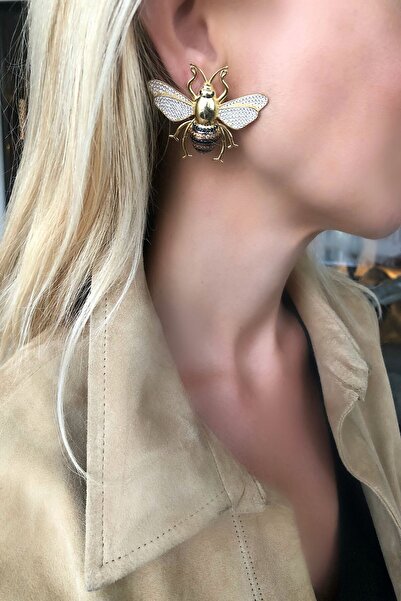 Selin Ecer Altın Büyük Arı Küpe