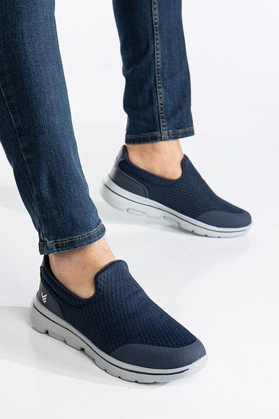 Dilimler Ayakkabı Men's Casual Sneakers Navy Blue Laceless Aqua Faylon Sole