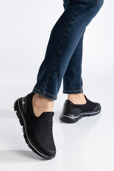 Dilimler Ayakkabı Men's Black Sneakers - Laceless, Aqua Faylon Sole