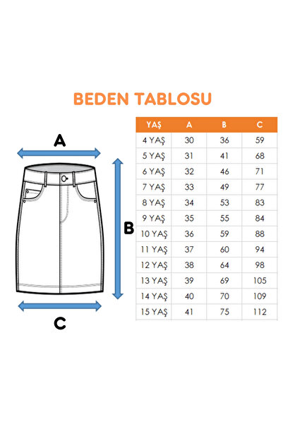 GİYİCEM TEKSTİL Girl's Flared Linen Skirt 2951