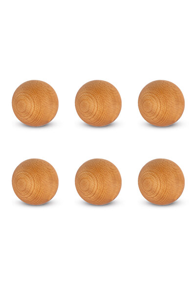DNS HOME 6Pcs Wooden Jar Lid 6cm Wooden Ball Cover Wine Bottle Cover Multipurpose Wooden Sphere Ball