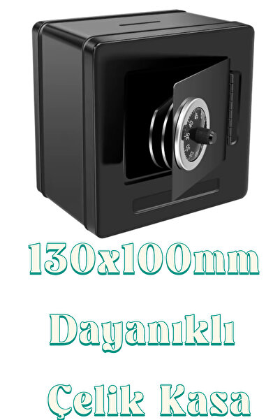 ESENLİWE 130x100mm Dayanıklı Çelik Kasa Premium Güvenlik Para Altın Dekor Şifreli Çelik Kasa