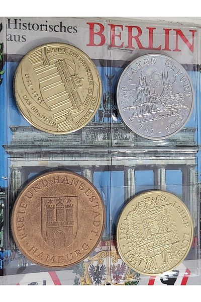 Edi Antik 4Pcs German Medal Rare Berlin. All Different Copper and Brass