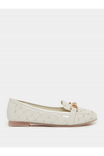 Styli Quilted Ballerina Shoes with Metal Accent