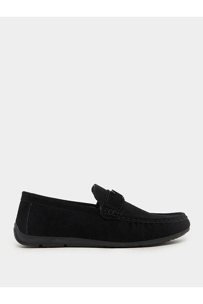 Styli Low Ankle Slip-on Loafers with Buckle Detail