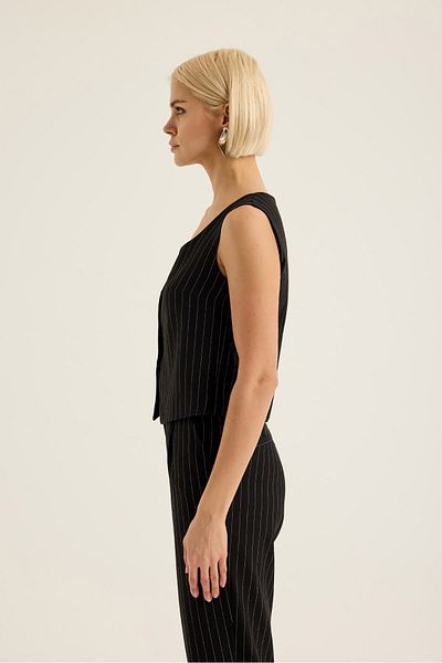 SEVİLEN Square Collar Striped Vest