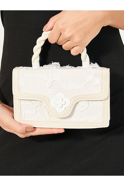 Styli Lace Insert Handbag with Detachable Strap