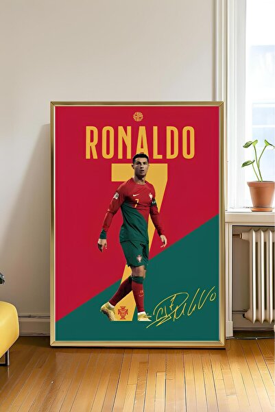 HandMadeBuy Cristiano Ronaldo Çerçevesiz Poster , Cr7 Poster, Futbol Poster , Tablo Ölçülerinde Poster