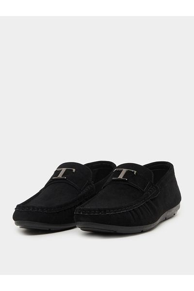 Styli Low Ankle Slip-on Loafers with Buckle Detail