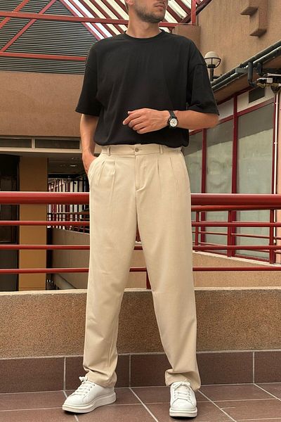 wamoss 2025 Εποχιακό Πλισέ Salash Loose Baggy Παντελόνι Pl12