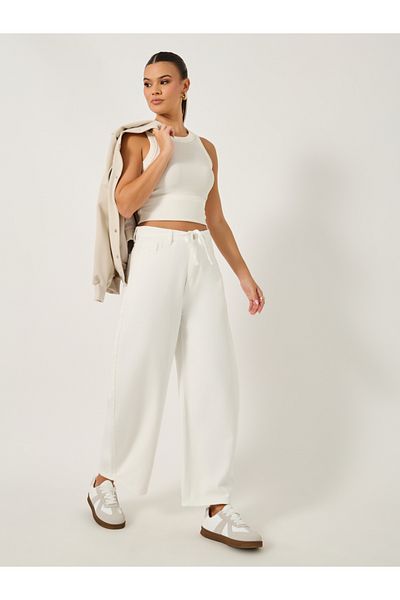 Styli Relaxed Fit Mid Rise Jeans with Drawstring Detail