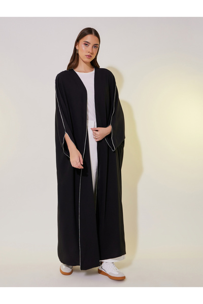 Take Two By Styli Contrast Stitching Batwing Sleeve Detail Kimono