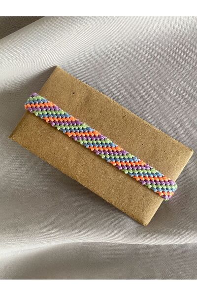 MELUSH Striped Pastel Color Bracelet Knitted Handcrafted Bracelet