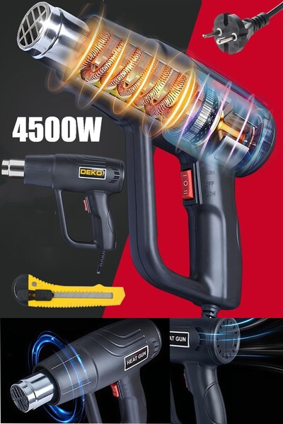 DEKO TURKEY 4500 Watt Dayanıklı Bakır Sargılı Rezistans 2 Kademeli Ayarlı Sıc...