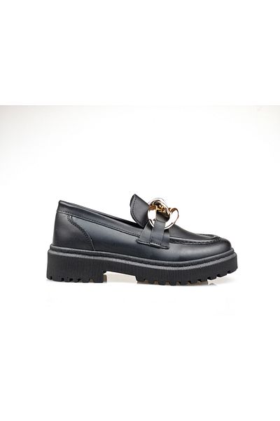JOJO KIDS Girl Black Leather School Shoes, Classic Shoes, Orthopaedic Sole