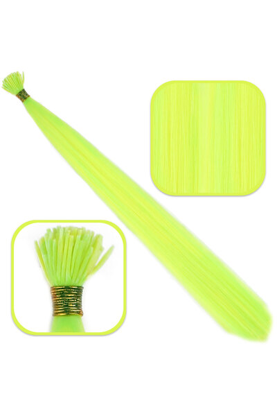 Mina Peruk Păr galben neon colorat - 100 bucăți