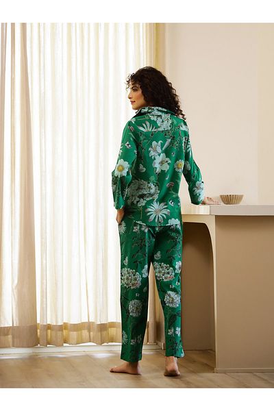 Sanskrutihomes By Styli طقم قميص وبيجامة قطني مطبوع عليه زهور