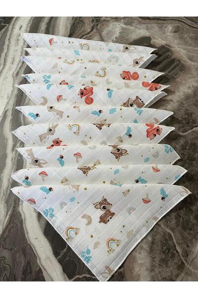 Yusra 25*25cm 10'lu Set,Çok Amaçlı Müslin Kumaş Ağız mendili, Ter bezi,