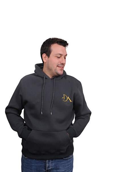 İpek Tekstil Men's Hooded 3 Thread Compact Combed Modal Sweatshirt