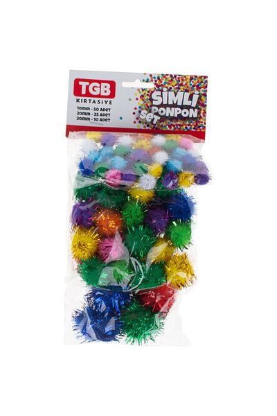 ASATAK Tgb Pompom Glitter Mixed Set of 3
